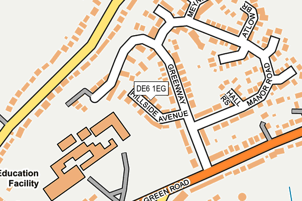 DE6 1EG map - OS OpenMap – Local (Ordnance Survey)