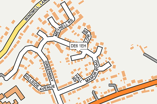 DE6 1EH map - OS OpenMap – Local (Ordnance Survey)