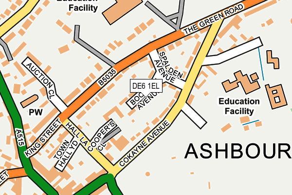 DE6 1EL map - OS OpenMap – Local (Ordnance Survey)