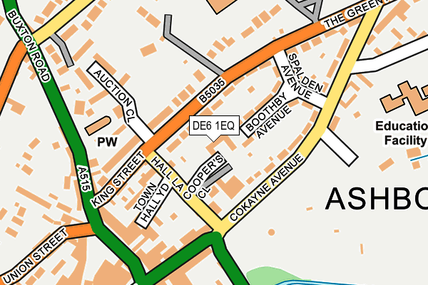 DE6 1EQ map - OS OpenMap – Local (Ordnance Survey)
