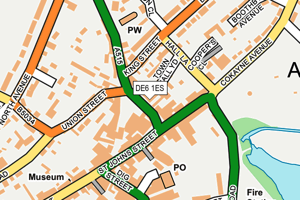 DE6 1ES map - OS OpenMap – Local (Ordnance Survey)