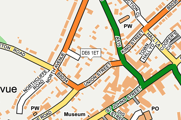 DE6 1ET map - OS OpenMap – Local (Ordnance Survey)