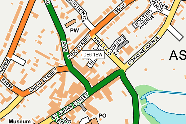 DE6 1EW map - OS OpenMap – Local (Ordnance Survey)
