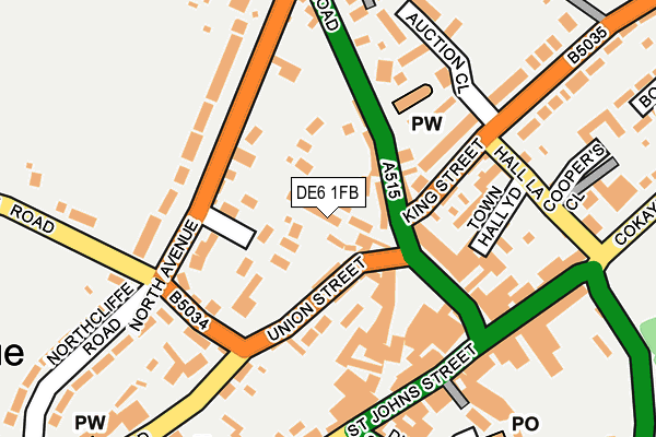 DE6 1FB map - OS OpenMap – Local (Ordnance Survey)