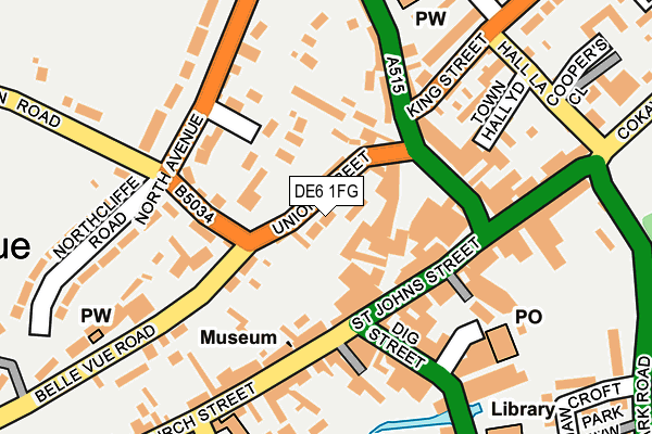 DE6 1FG map - OS OpenMap – Local (Ordnance Survey)