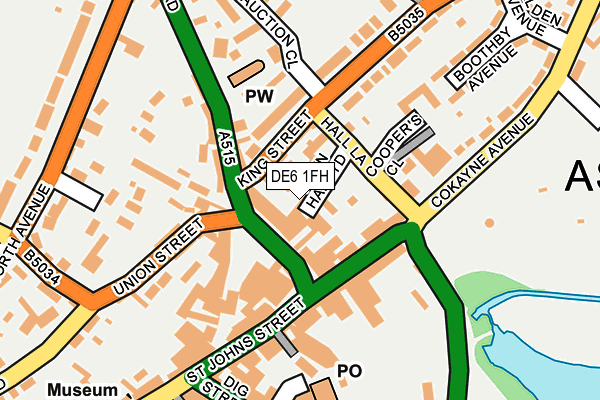 DE6 1FH map - OS OpenMap – Local (Ordnance Survey)