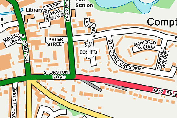 DE6 1FQ map - OS OpenMap – Local (Ordnance Survey)