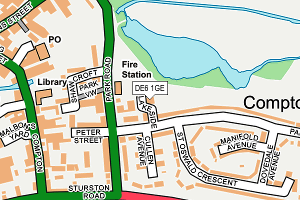 DE6 1GE map - OS OpenMap – Local (Ordnance Survey)
