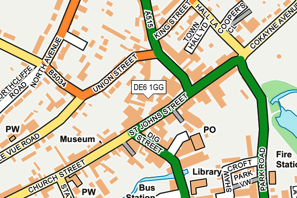 DE6 1GG map - OS OpenMap – Local (Ordnance Survey)