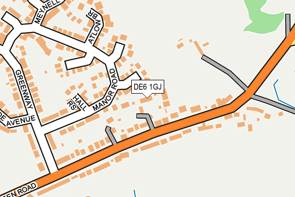 DE6 1GJ map - OS OpenMap – Local (Ordnance Survey)