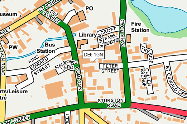 DE6 1GN map - OS OpenMap – Local (Ordnance Survey)