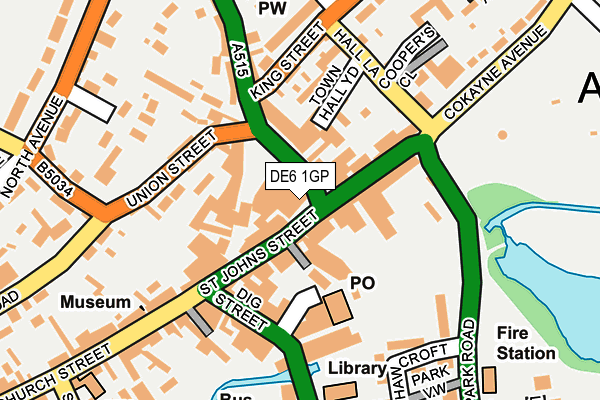 DE6 1GP map - OS OpenMap – Local (Ordnance Survey)