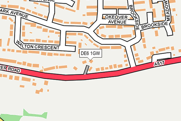 DE6 1GW map - OS OpenMap – Local (Ordnance Survey)
