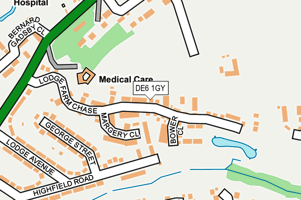 DE6 1GY map - OS OpenMap – Local (Ordnance Survey)