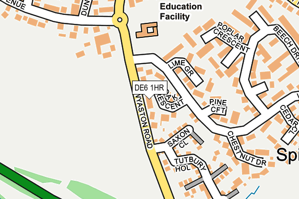 DE6 1HR map - OS OpenMap – Local (Ordnance Survey)
