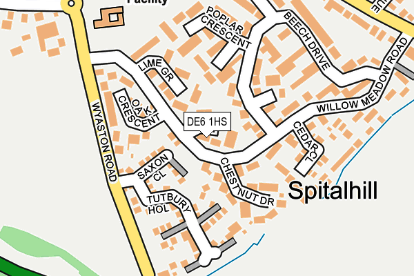 DE6 1HS map - OS OpenMap – Local (Ordnance Survey)
