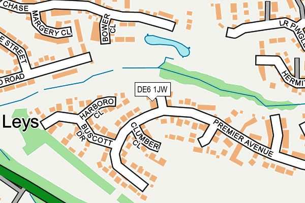 DE6 1JW map - OS OpenMap – Local (Ordnance Survey)