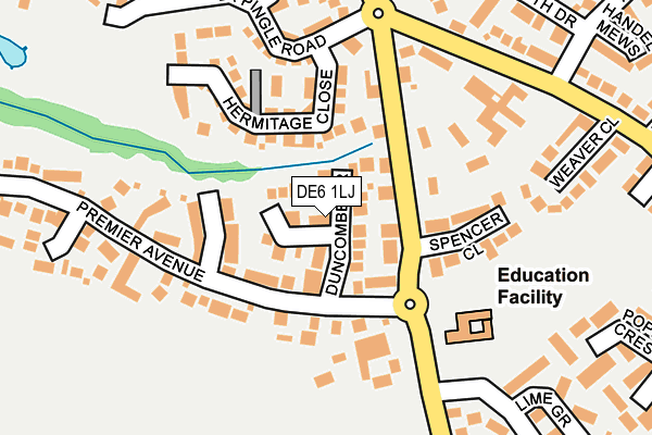 DE6 1LJ map - OS OpenMap – Local (Ordnance Survey)