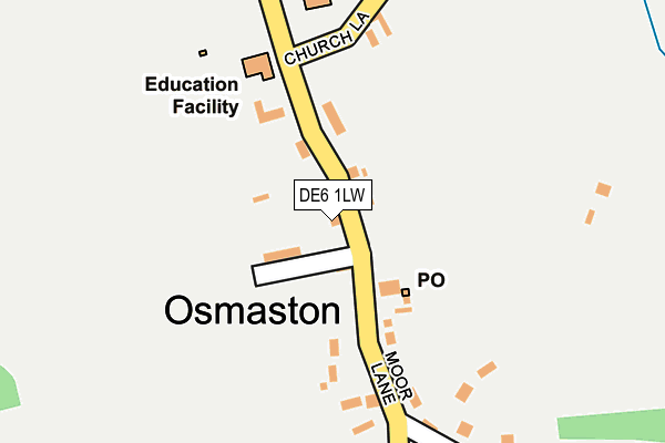 DE6 1LW map - OS OpenMap – Local (Ordnance Survey)