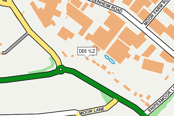 DE6 1LZ map - OS OpenMap – Local (Ordnance Survey)