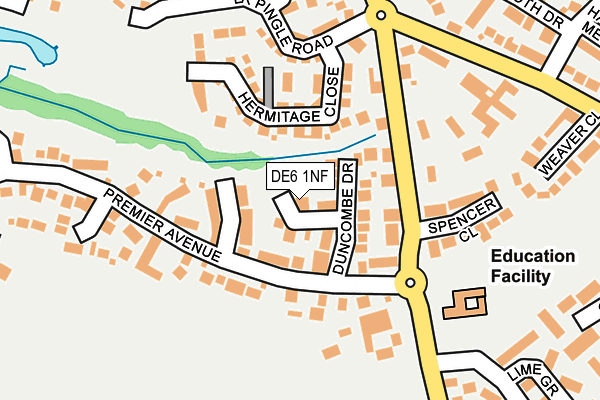 DE6 1NF map - OS OpenMap – Local (Ordnance Survey)