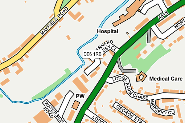 DE6 1RB map - OS OpenMap – Local (Ordnance Survey)