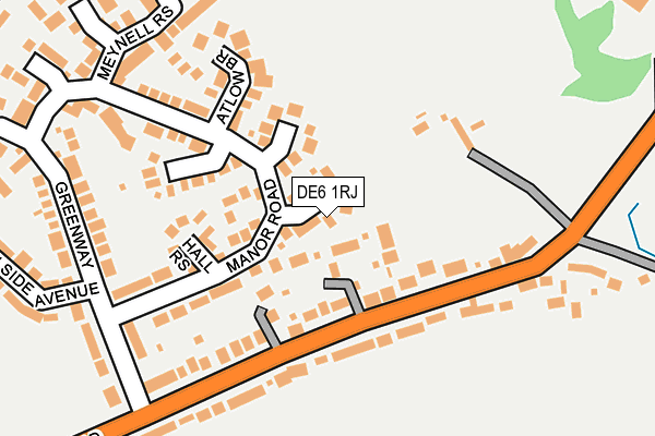 DE6 1RJ map - OS OpenMap – Local (Ordnance Survey)