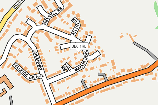 DE6 1RL map - OS OpenMap – Local (Ordnance Survey)