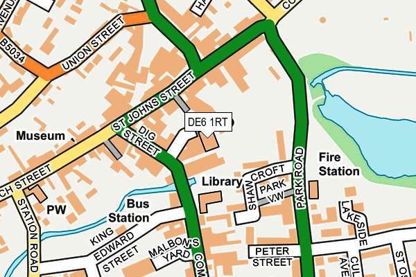 DE6 1RT map - OS OpenMap – Local (Ordnance Survey)