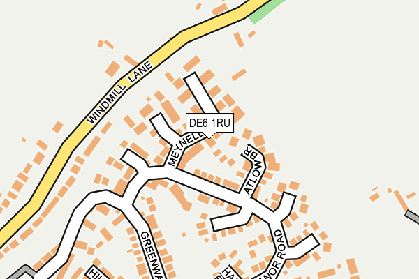 DE6 1RU map - OS OpenMap – Local (Ordnance Survey)
