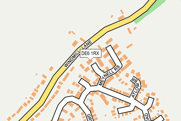 DE6 1RX map - OS OpenMap – Local (Ordnance Survey)