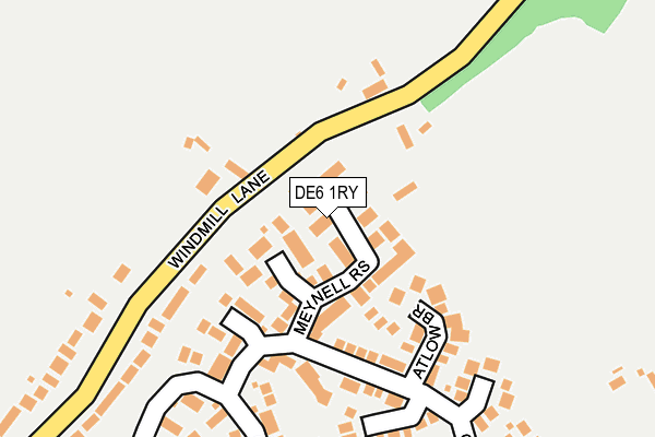 DE6 1RY map - OS OpenMap – Local (Ordnance Survey)