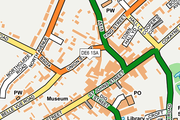 DE6 1SA map - OS OpenMap – Local (Ordnance Survey)