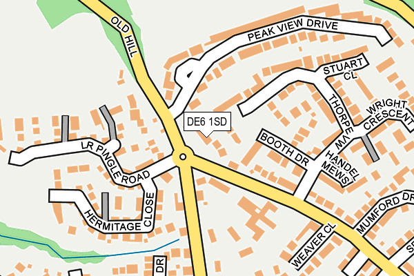 DE6 1SD map - OS OpenMap – Local (Ordnance Survey)