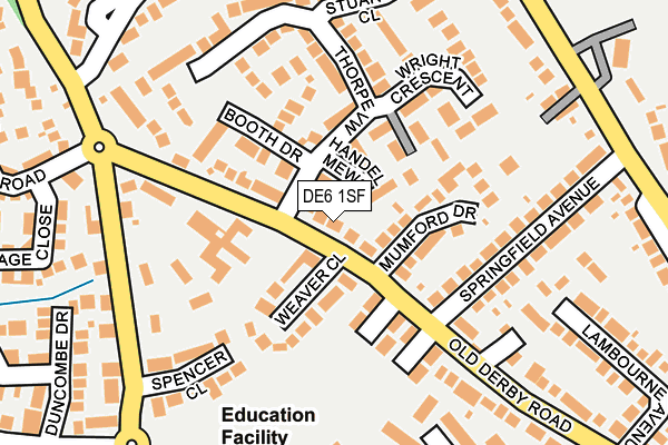 DE6 1SF map - OS OpenMap – Local (Ordnance Survey)