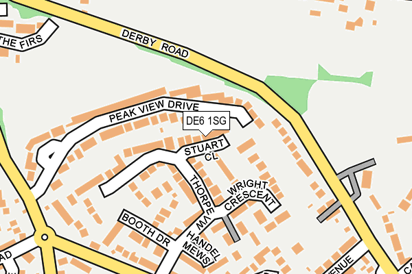 DE6 1SG map - OS OpenMap – Local (Ordnance Survey)