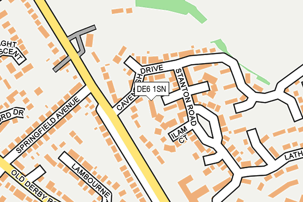 DE6 1SN map - OS OpenMap – Local (Ordnance Survey)