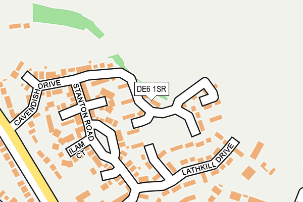 DE6 1SR map - OS OpenMap – Local (Ordnance Survey)
