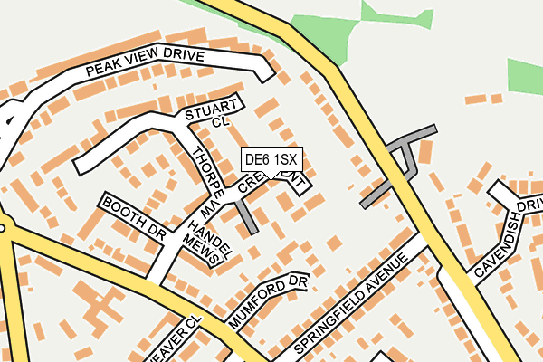 DE6 1SX map - OS OpenMap – Local (Ordnance Survey)