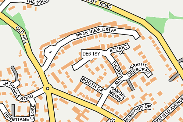 DE6 1SY map - OS OpenMap – Local (Ordnance Survey)