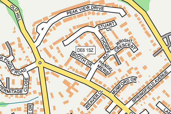 DE6 1SZ map - OS OpenMap – Local (Ordnance Survey)
