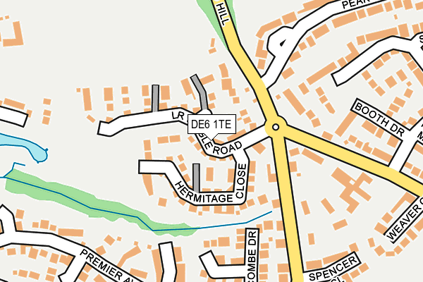 DE6 1TE map - OS OpenMap – Local (Ordnance Survey)