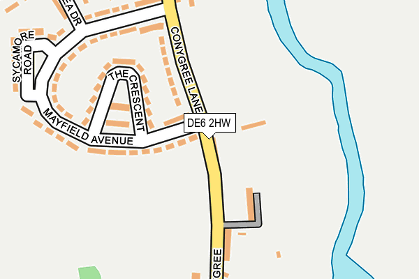 DE6 2HW map - OS OpenMap – Local (Ordnance Survey)