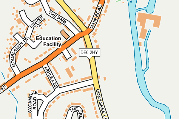 DE6 2HY map - OS OpenMap – Local (Ordnance Survey)
