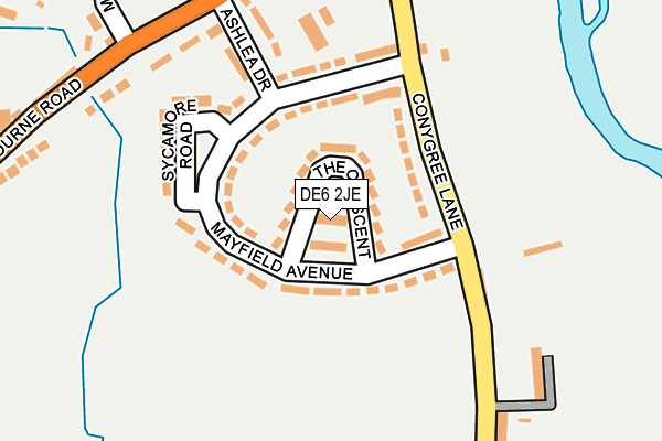 DE6 2JE map - OS OpenMap – Local (Ordnance Survey)