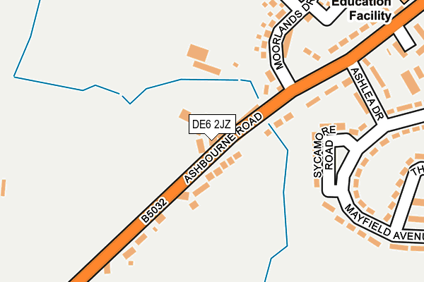 DE6 2JZ map - OS OpenMap – Local (Ordnance Survey)