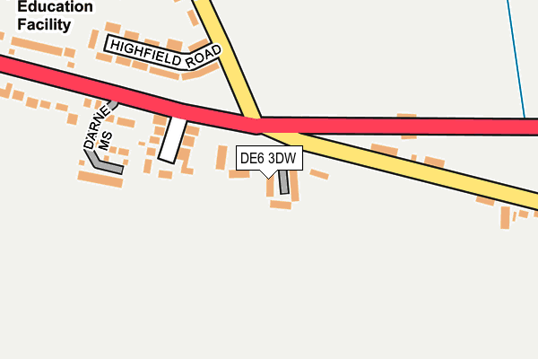 DE6 3DW map - OS OpenMap – Local (Ordnance Survey)