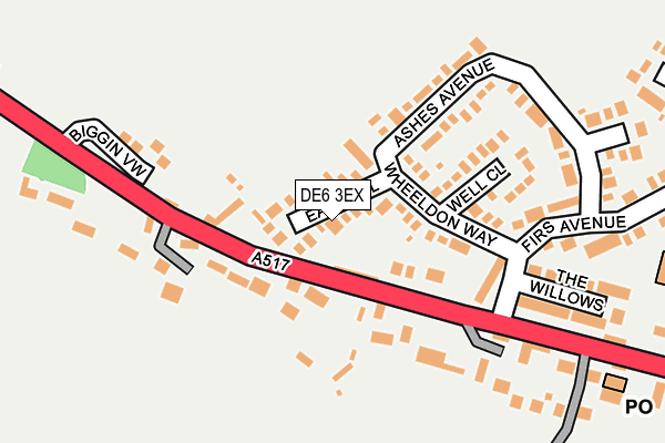 DE6 3EX map - OS OpenMap – Local (Ordnance Survey)