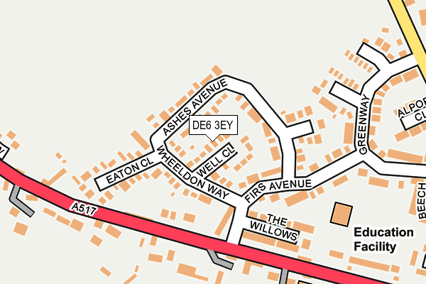 DE6 3EY map - OS OpenMap – Local (Ordnance Survey)