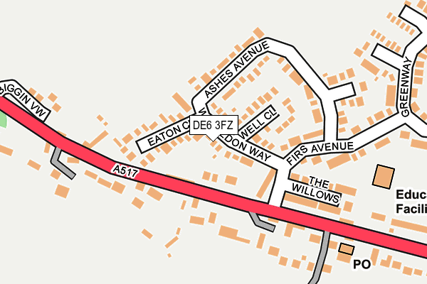 DE6 3FZ map - OS OpenMap – Local (Ordnance Survey)
